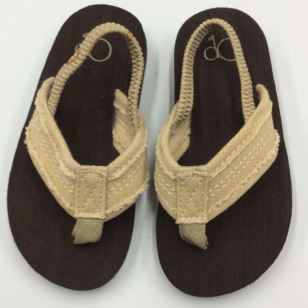 OP Size 9-10 Boys Tan and Brown Sandals